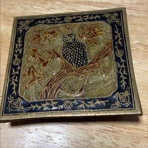 vintage brass owl belt buckle